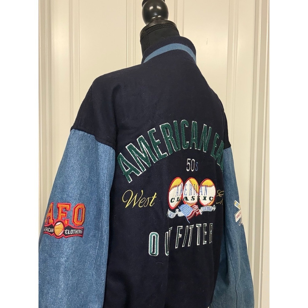 Vintage American Eagle Outfitters Varsity Jacket Embroidered streetwear Large - Picture 4 of 9